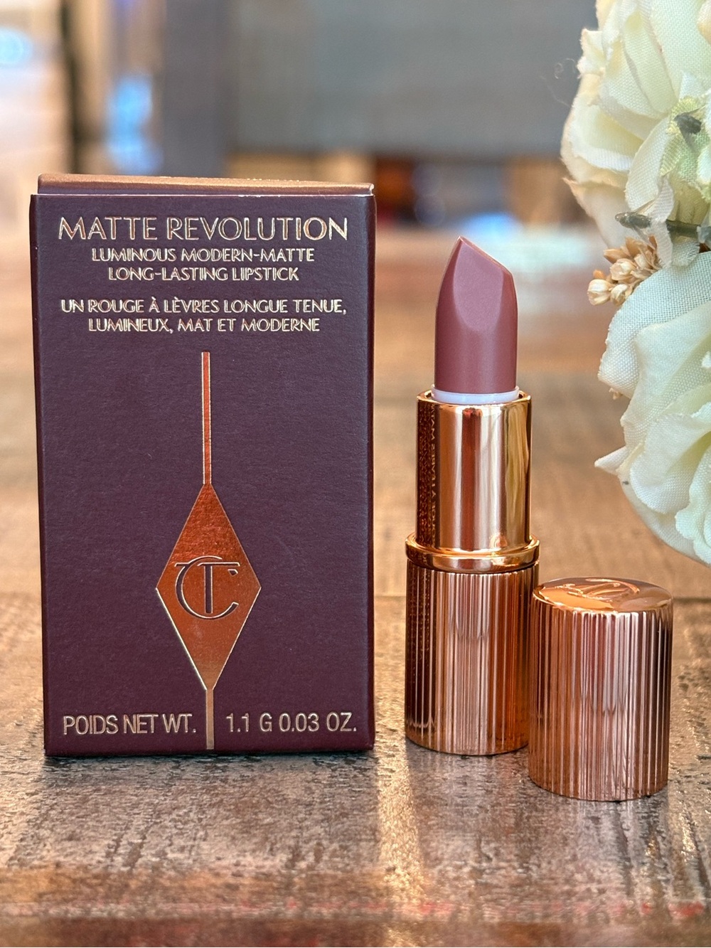NEW Charlotte Tilbury MATTE REVOLUTION Lipstick Mini in PILLOW TALK {Nude Pink}